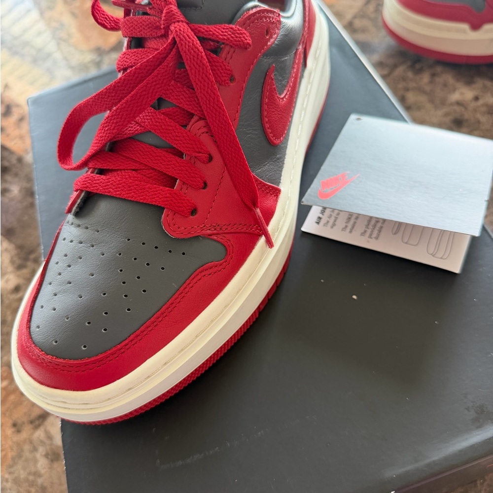 Nike Jordans Women’s Red and Gray Low-Top Sneakers